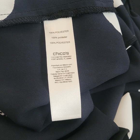 NWOT Chico's Sheer Black with white polka dots - Picture 16 of 16